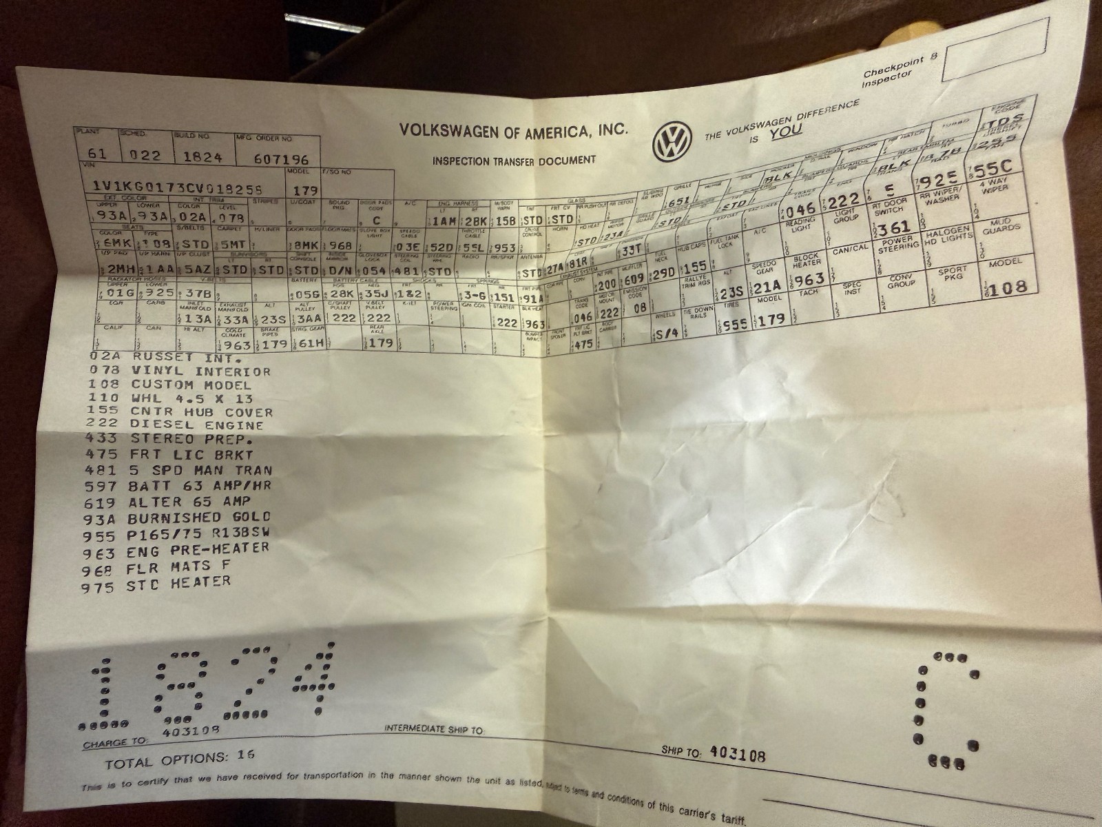 1982 Volkswagen  Rabbit Pickup 1837